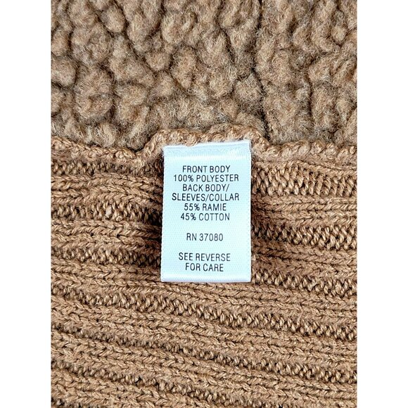 Cato Women's Khaki Brown Jacket Suede-like and Fleece Knit Size Small  JH1331 - Picture 3 of 4